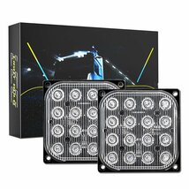 超薄型 イエロー LED ライト ハザード ストロボ フラッシュ パトロール ライトバー 2モード 12V/24V 汎用 建設機械 農業機械 ボート 2個_画像10