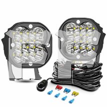 送料無料.. 新発売 3インチ 48W LED 作業灯 ワークライト 6500K ホワイト 4800LM ワイヤーハーネスキット ジープ SUV ジムニー ボート 2個_画像1