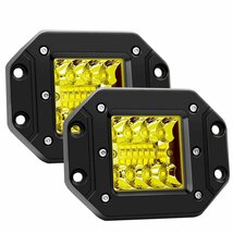 5インチ 埋込式 42W 3000K イエロー SUV 4x4 UTV ボートカー LED オフロードライト ドライビングライト トラック 汎用 2個_画像2