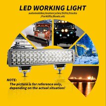 送料無料.. 12インチ 作業灯 広角タイプ LED ワークライト 96W ホワイト 9600LM 6500K ボート 工事現場 漁業用 SUV ランクル 12V/24V 2個_画像6