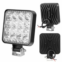 48W LED ワークライト 作業灯 カラー:ホワイト 12V トラック UTV ATV トレーラー ボート 4X4 建築機械 道路照明 工事現場 6個_画像7