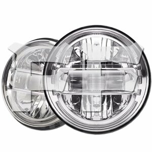 送料無料.. 7インチ LED ヘッドライト 90W ジープ JK JKU TJ MINI ジムニー ハマー H1 H2 HI.Low.DRL シルバー 車検対応 LY-KK7-001 2個