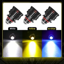 送料無料.. 新発売!! 60W HB4 12000LM ホワイト 6500K LED フォグランプ プロジェクターレンズ 12V キャンセラー 車検対応 高品質 2個_画像3