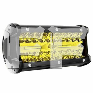 7インチ LED ワークライト 作業灯 120W イエロー 照明 トラック SUV ボート 建設機械 工事現場 漁業用 12V/24V SM120W 1個 新品