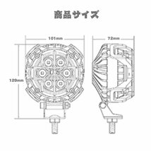 送料無料.. LED ワークライト 作業灯 3インチ 30W 2000LM ホワイト/ブルー スッポトライト ライトカバー付 12V/24V オートバイ SUV 2個_画像7