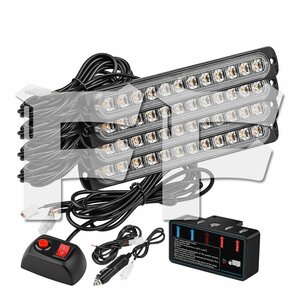 LED 12連 LED ライト ハザード カラー：レッド ストロボ フラッシュ 警告灯 パトロール ライトバー 緊急点滅 SUV ATV 4個