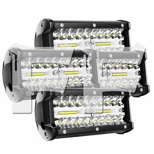 送料無料.. 7インチ LED ワークライト 作業灯 120W 6500K ホワイト 照明 トラック SUV ボート 建設機械 12V/24V兼用 SM120W 4個 新品