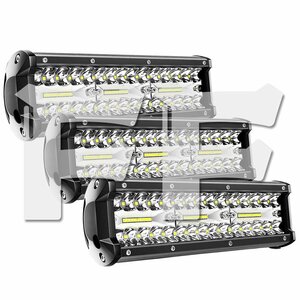 送料無料.. 9インチ LED ワークライト 作業灯 180W 6500K ホワイト 照明 トラック SUV ボート 建設機械 12V/24V兼用 SM180W 3個 新品