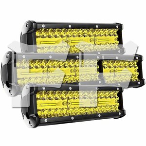 9インチ LED ワークライト 作業灯 180W イエロー 照明 トラック SUV ボート 建設機械 工事現場 漁業用 12V/24V SM180W 4個 新品