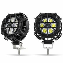 LED ワークライト 作業灯 3インチ 30W 2000LM ホワイト/ブルー スッポトライト ライトカバー付 12V/24V オートバイ SUV 2個_画像2