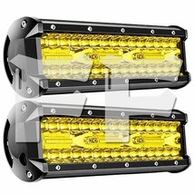 9インチ LED ワークライト 作業灯 180W イエロー 12V/24V兼用 照明 トラック SUV ボート 建設機械 工事現場 SM180W 2個 新品_画像1