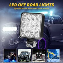 48W LED ワークライト 作業灯 カラー:ホワイト 12V トラック UTV ATV トレーラー ボート 4X4 建築機械 道路照明 工事現場 8個_画像8