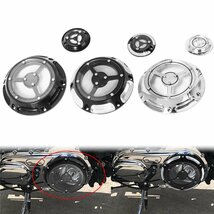 送料無料.. ハーレー スポーツスター XL 883 1200 2004～2017年 CNC 6穴 エンジン カバー ダービー タイマーカバー 半透明 HL-HOOD-U 新品_画像7