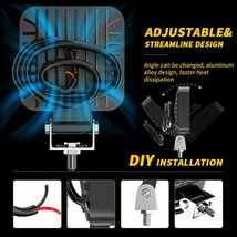 21W LED 作業灯 ワークライト ホワイト 6500K 12V/24V トラック UTV ATV ボート 建築機械 道路照明 工事現場 多用途 汎用 6個_画像4