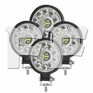 送料無料.. 21W 広角タイプ 3インチ LED 作業灯 ワークライト 6500K ホワイト 2100LM 12V/24 SUV UTV ATV ボート 建築機械 工事現場 4個