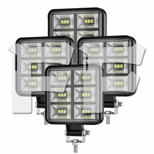 送料無料.. 18W 広角タイプ 3インチ LED 作業灯 ワークライト 6500K ホワイト 1800LM 12V/24 SUV UTV ATV ボート 建築機械 工事現場 4個