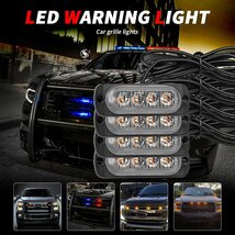 送料無料.. LED 4連 ライト ハザード ストロボ カラー：ホワイト/アンバー フラッシュ 警告灯 パトロール ライトバー 緊急点滅 SUV ATV 4個_画像8