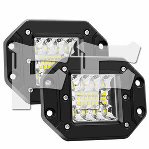 送料無料.. 5インチ 埋込式 42W 6500K ホワイト SUV 4x4 UTV ボートカー LED オフロードライト ドライビングライト トラック 汎用 2個