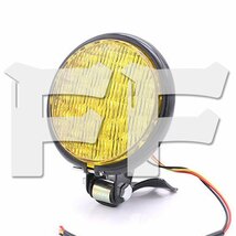 5インチ オートバイ LED ヘッドライト イエロー ホンダ カワサキ ヤマハ スズキ BMW ハーレー (ブラック) FG-L 新品_画像1