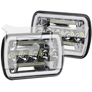 送料無料.. 5x7 7x6 LEDヘッドライト HI.Low.DRL.ウィンカー H6052 H6053 H6054 Jeep ラングラー YJ XJ MJ GMC フォード 新品 2個 HL10-7