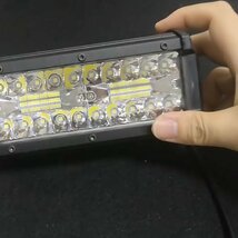 送料無料.. 9インチ LED ワークライト 作業灯 180W 6500K ホワイト 照明 トラック SUV ボート 建設機械 12V/24V兼用 SM180W 2個 新品_画像7