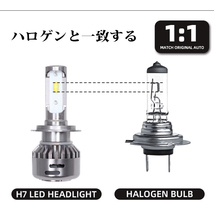 H7 36W LED ヘッドライト CSPチップ 新車検対応 6500K 二面発光 簡単取付 ホワイト 9000LM 高品質 P8 2個 新品_画像4