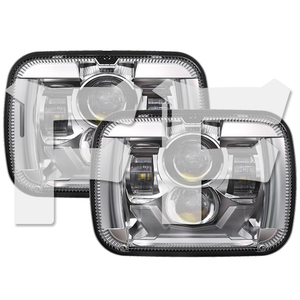 5x7 7x6 LEDヘッドライト HI.Low.DRL.ウィンカー トヨタ H6054 Jeep ラングラー YJ XJ MJ GMC フォード MS-5798 シルバー 新品