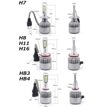 送料無料.. HB3 LEDライト 7600LM COBチップ 6500K 一体型 C6 2個 36W 車検対応 二面発光 簡単取付 新品_画像8