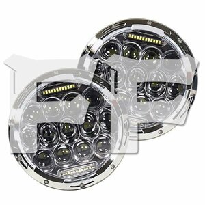 7インチ LED ヘッドライト Jeep Wrangler JK JKU TJ CL ハマー H1 H2 75W Hi.Low切替式 シルバー 6500K DOT承認品 MS-HL75A 2個 新品