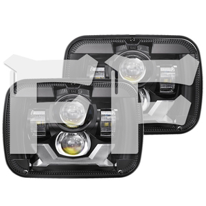 送料無料.. 5x7 7x6 LEDヘッドライト HI.Low.DRL.ウィンカー トヨタ H6054 Jeep ラングラー YJ XJ MJ GMC フォード MS-5798 ブラック 新品