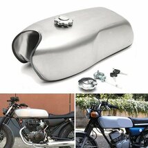 オートバイ ホンダ カワサキ スズキ ヤマハ BMW RD50 RD350 RD400 R100R GS GT 未塗装 ガソリンタンク 9L 2.4GAL M-TANK-C 新品_画像6