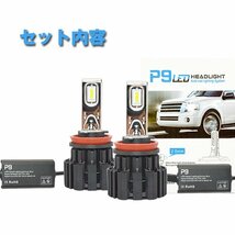 H8 H11 H16 50W オートカー LEDヘッドライト CREEチップ 12V/24V車対応 13600LM 6500K 超高輝度 車検対応 P9-H8 2個 新品_画像10