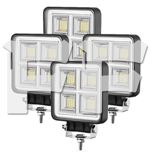 LEDワークライト 作業灯 128W 4インチ 照射角度145° ホワイト 6500K 投光器 補助灯 前照灯 照明 新品 4G-128W 12V/24V 4個
