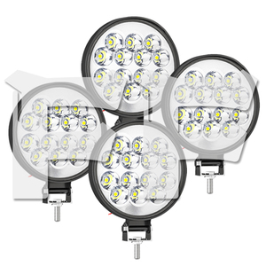 送料無料.. LED ワークライト 作業灯 42W 4インチ YX42W-B 12V/24V 6500K 投光器 前照灯 新品 工事現場 倉庫照明 トラック ホワイト 4個