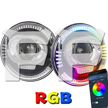 送料無料.. Jeep JK JKU ジムニー 7インチ RGB LED ヘッドライト Hi.Low.DRL.ウインカー Bluetooth APP プロジェクター OL-2072RRGB 新品_画像1