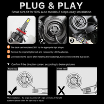 送料無料.. H8 H11 H16 LED ヘッドライト フォグランプ 9000LM 45W 新車検対応 LMPチップ 6500K ホワイト HIDからLED化 高品質 V13-H8 2個_画像8
