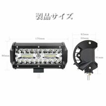 送料無料.. 7インチ LED ワークライト 作業灯 120W 6500K ホワイト 照明 トラック SUV ボート 建設機械 12V/24V兼用 SM120W 4個 新品_画像6