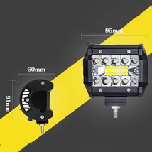 LED ワークライト 4インチ 作業灯 投光器 前照灯 新品 照明 補助灯 12V~24V兼用 SM60W-6K 60W 6500K ホワイト トラック 4個_画像6