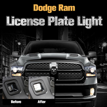 LEDナンバープレートライト アセンブリ Dodge ダッジ・ラム 1500 2500 3500 ブラックハウジング クリアパネル 5500K MS-DR185 新品_画像2