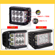 送料無料.. 三面発光 45W 4インチ ホワイト LED ワークライト ストロボ機能 SUV 警告灯 両側カラー:レッド/ブルー 3M-45W 2個 新品_画像3