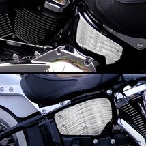 送料無料.. ハーレー ソフテイル M8 Calle BOB 18~23 FLDE FLHCS FXBB FLSL FXLRS バッテリーカバー クローム Softail-BC-B 左右組 新品_画像4