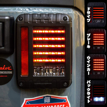 送料無料.. LED テールライト ブレーキライト ウィンカー 2007-2018 Jeep Wrangler JK JKU ラングラー 外装カスタムパーツ MS-0297-BW 新品_画像3