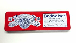 ◇【未使用・現状】バドワイザー Budweiser 缶ペンケース カンペンケース 昭和レトロ 文具 筆箱 ビール BEER