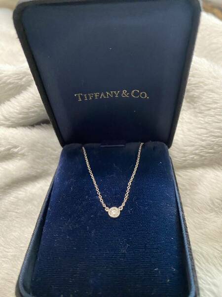 Tiffany ティファニー バイザヤード0.2ct ケース付き プラチナ　ダイヤネックレス　一粒