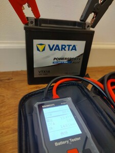 (中古良品)VARTA AGMバッテリー VTX14 12V 12Ah ベンツサブバッテリーとしても使えます BLA-12-2、YTX14-BSあたりと互換（端子の形確認要）