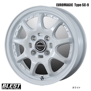 送料無料 ブレスト EURO MAGIC Type SC-9 (WH) 4.5J-14 +45 4H-100 (14インチ) 4H100 4.5J+45【4本セット 新品】