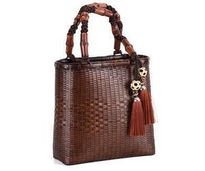 new work * bamboo braided bag diagonal .. retro bamboo bag tea person handbag kung fu tea utensils storage basket 