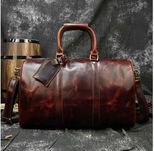  high capacity original leather Boston bag men's leather bringing in traveling bag independent cow leather Golf bag travel bag business trip 