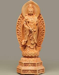 . Kashiwa tree carving Buddhist image house seat . entranceway . backlight attaching . sound ornament ...20cm