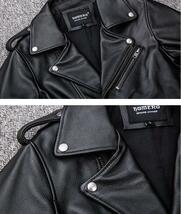 の新作ライドジャケットレザージャケット牛革バイクジャケット刺繍本革ジャケットサイズからお選びいただけます _画像5